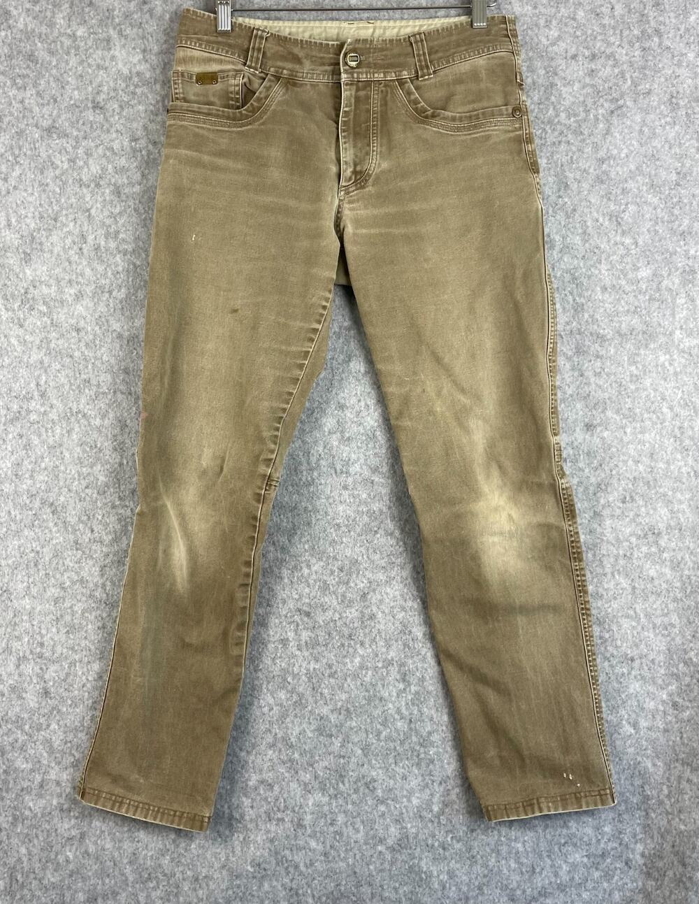 Kuhl The Law Jeans Mens 32x29 Brown Tan Patina Dye Canvas Stretch Gorp Work